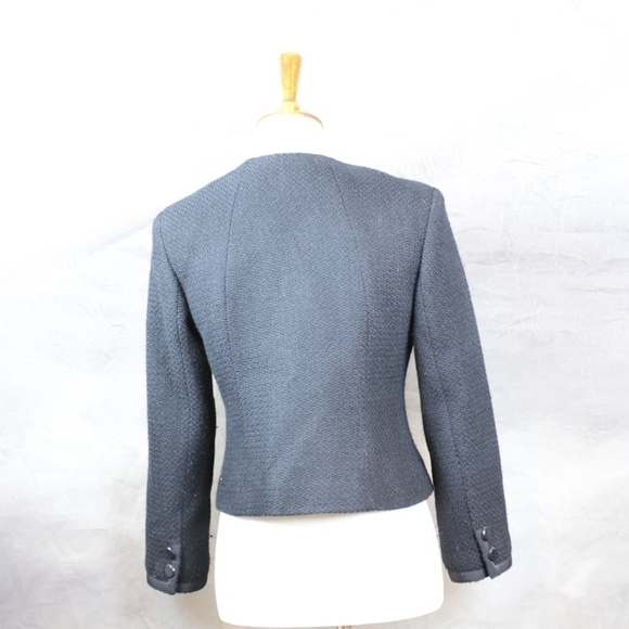 Talbots black wool textured knit blazer jacket 4P - Picture 2 of 4